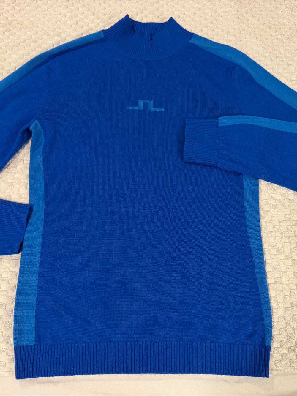 J.Lindeberg Women’s Two-Tone Royal and Sky Blue Turtleneck Sweater, Size S